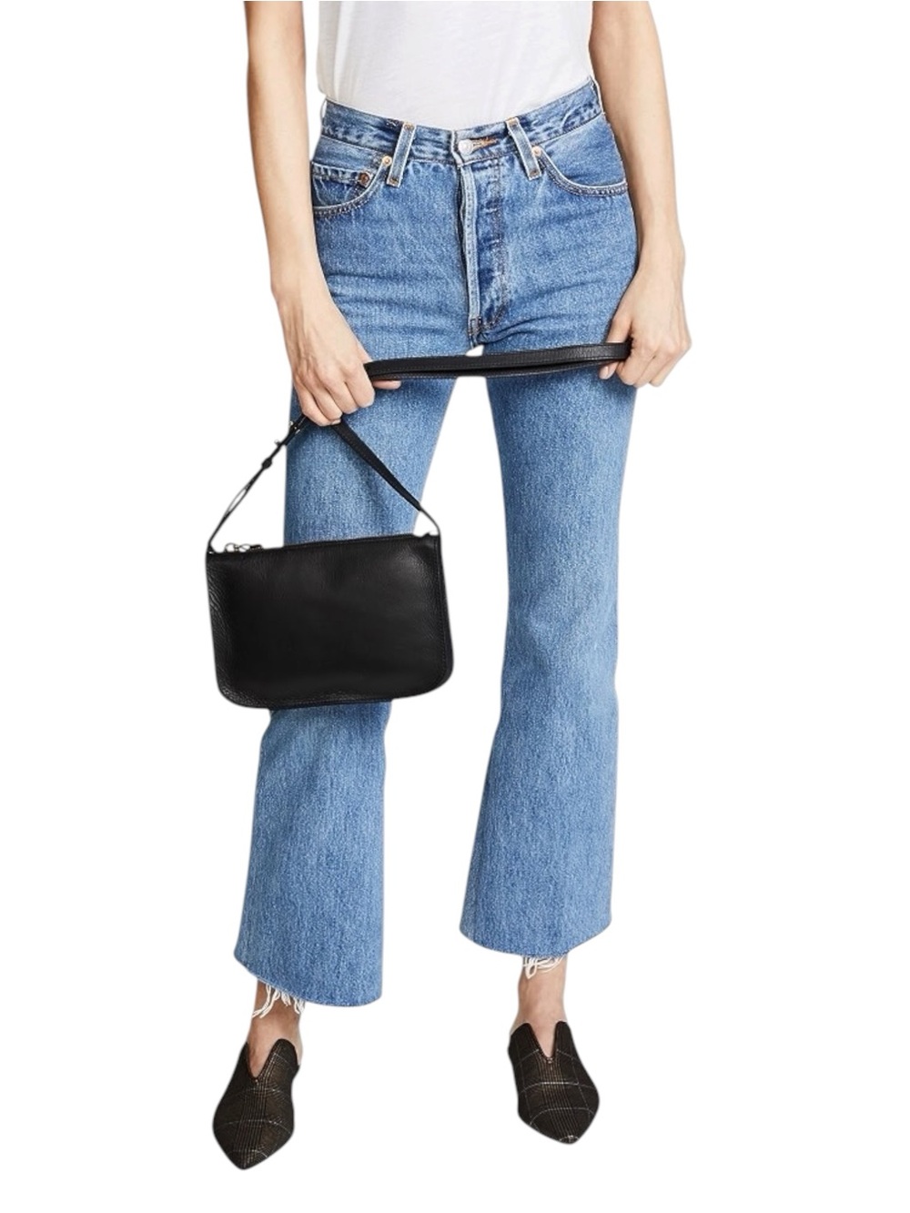 Madewell The Simple Crossbody Sheepskin Leather Bag Black - Picture 7 of 11